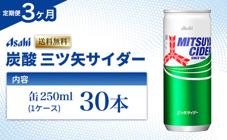 三ツ矢サイダー 250ml 定期便3ヶ月 炭酸飲料
