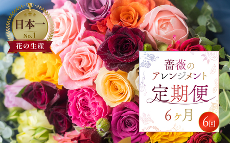 【定期便】薔薇のアレンジメント定期便 6回定期便 花