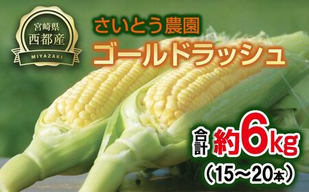 【さいとう農園】朝どれ！ スイートコーン『ゴールドラッシュ』約6kg 15本～20本【先行予約】＜23-23a＞とうもろこし トウモロコシ★