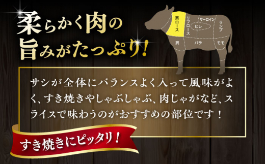 博多和牛 肩ロース うす切り 800g すき焼きのタレ付 糸島市 / ヒサダヤフーズ 黒毛和牛 牛肉 スライス 雌牛 [AIA038]