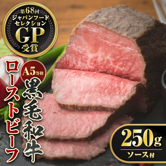【ふるさと納税】＜5等級＞鹿児島県産黒毛和牛ローストビーフ(250g・専用ソース付き) 鹿児島 九州産 牛肉 国産 贈り物 冷凍 冷凍便【お肉の直売所 伊佐店】