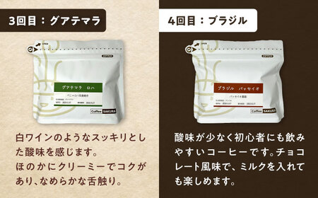 【全6回定期便】世界のコーヒー豆 満足便(粉) / 珈琲 コーヒー / 瀬戸市 / Ｃｏｆｆｅｅ　ＳＡＫＵＲＡ[BBAB153]