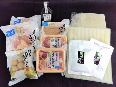 福岡ブランド「はかた地どり」 コラーゲン付 プレミアム水炊きセット（5～6人前）_水炊き 博多地鶏 セット 詰め合わせ プレミアム もも切身 ぶつ切り つみれ 肉だんご スープ コラーゲン 橙ぽん酢 