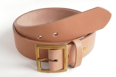E STREET LEATHER グレージングベンズ 4cm幅 極厚レザーベルト ナチュラル（40インチ 101.5cm) 【star008-6-01】
