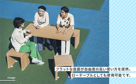 ベンチ 屋外ベンチ ファンダライン「ブライアンベンチ0412」 屋外 椅子 イス 再生木製 フラットな座面 ローテーブル プラスッド 温もり 滑りにくい 腐りにくい 裾野市 静岡県 DB（ダークブラウ