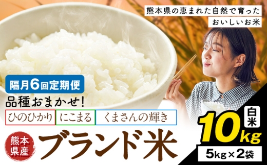 【隔月6回定期便】米  南関町 単一原料米 (ひのひかりorにこまるorくまさんの輝き) 白米 10kg《お申込み翌月から出荷》熊本県産 国産 ひのひかり 白米 精米 こめ コメ 10キロ