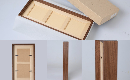 ほっとフレーム 3　ウォルナット材 ■工房 アームズ■ フォトフレーム 大きい 壁掛け 木目 木製 写真 ポスター インテリア 家具 北海道ふるさと納税