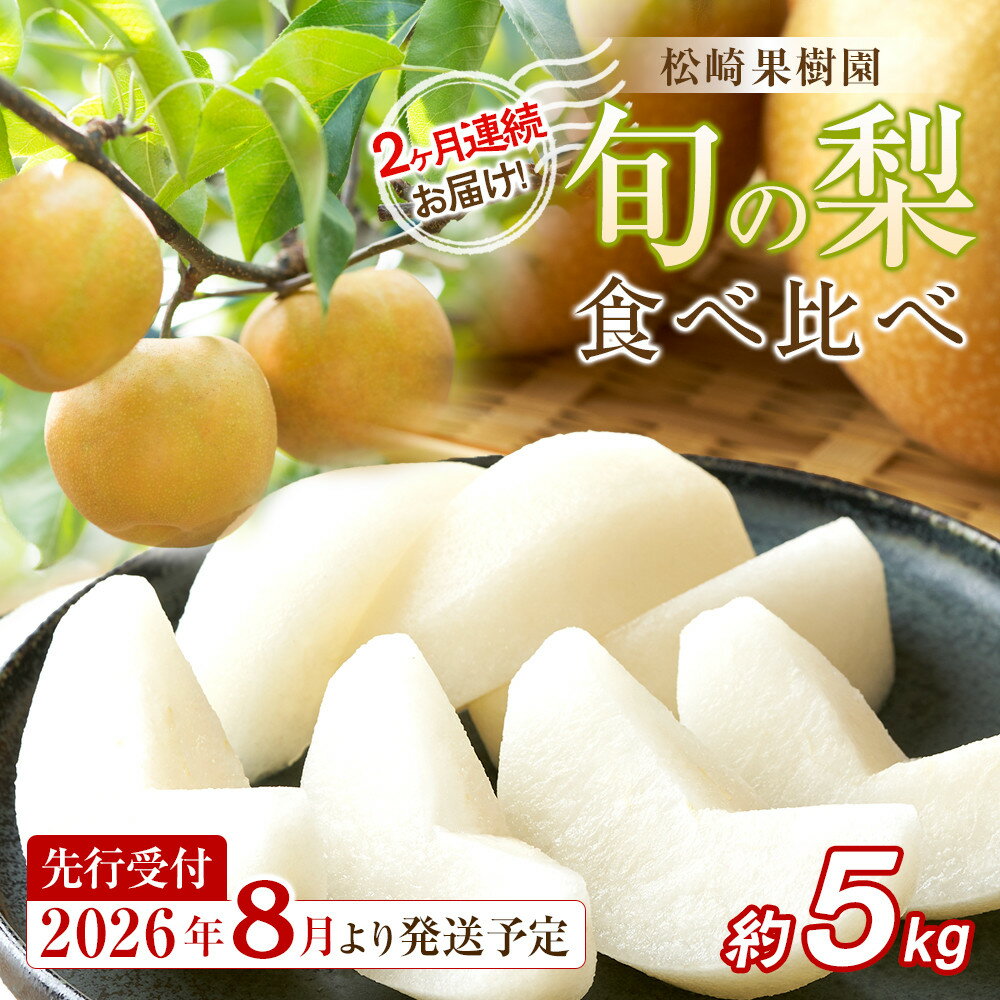 【ふるさと納税】【2026年発送／先行予約】梨 2ヶ月連続お届け 旬の梨食べ比べ 約5kg【松崎果樹園】｜梨 ナシ こだわりの梨 フルーツ 果物 旬の梨 宮城県角田市 約5kg 2回 定期便 | フルーツ 果物 くだもの 食品 人気 おすすめ 送料無料