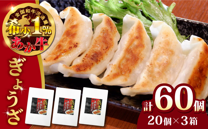 熊本県産 あか牛 ぎょうざ 20個×3箱 熊本 赤牛 褐牛 あかうし 褐毛和種 肥後 冷凍 国産 牛肉【有限会社 三協畜産】[YCG043]
