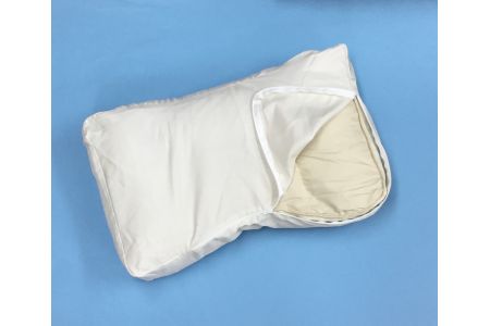 プロトレーナーが薦める 横向きに寝やすいそばがら枕 専用ベージュ枕カバー付き [0257]