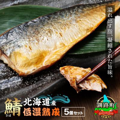 ふるさと納税 釧路町 北海道産 鯖を一夜干しにした低温熟成北海さば＜半身 210g以上＞×5尾
