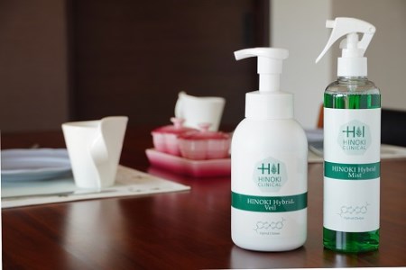 室内用ミストスプレー ヒノキハイブリットミスト（300ml×2本）＆泡状ハンドローション ハイブリッドヴェール（400ml×2本）