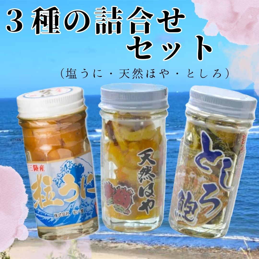 【ふるさと納税】3種の詰め合わせセット(塩うに・天然ほや・としろ)