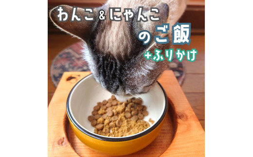 
自然食材 ワンコとニャンコのご飯3袋とお魚ふりかけ1袋 ペットフードセット 犬 猫 ドッグフード キャットフード 安心安全
