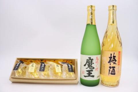 №1270-1 【期間限定】白玉醸造　魔王・梅酒（4合瓶）と焼酎ゼリーのセット