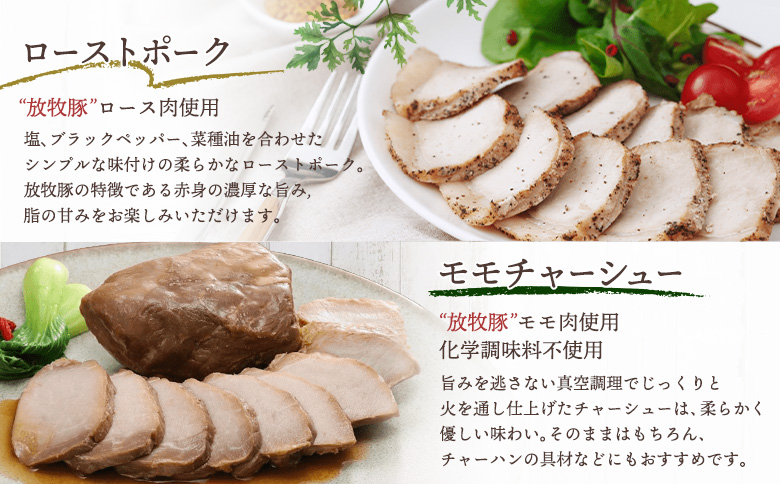 モモチャーシュー 225g ローストポーク 250g からだすこやか茶 350ml 24本 コラボ 返礼品 放牧豚 豚肉 モモ ロース お茶 茶 トクホ 特定保健用食品 健康 ふるさと納税 北海道 恵