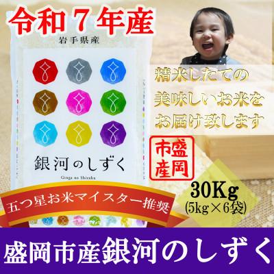 ふるさと納税 盛岡市 令和7年産 銀河のしずく お米マイスター推奨 盛岡市産 精米 30kg