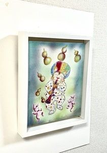 【青木芳恵】笑顔を届ける絵『トラのちんどん屋』（キャンバス印刷＋BOX額＋UVカット）トラ_OS146-0016