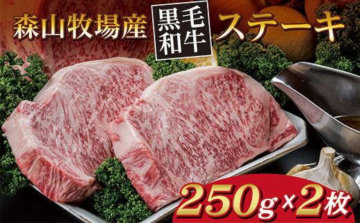 黒毛和牛 厚切り ステーキ 250g×2枚 合計 500g | 森山牧場 お肉 国産牛 牛肉 和牛 _d-81