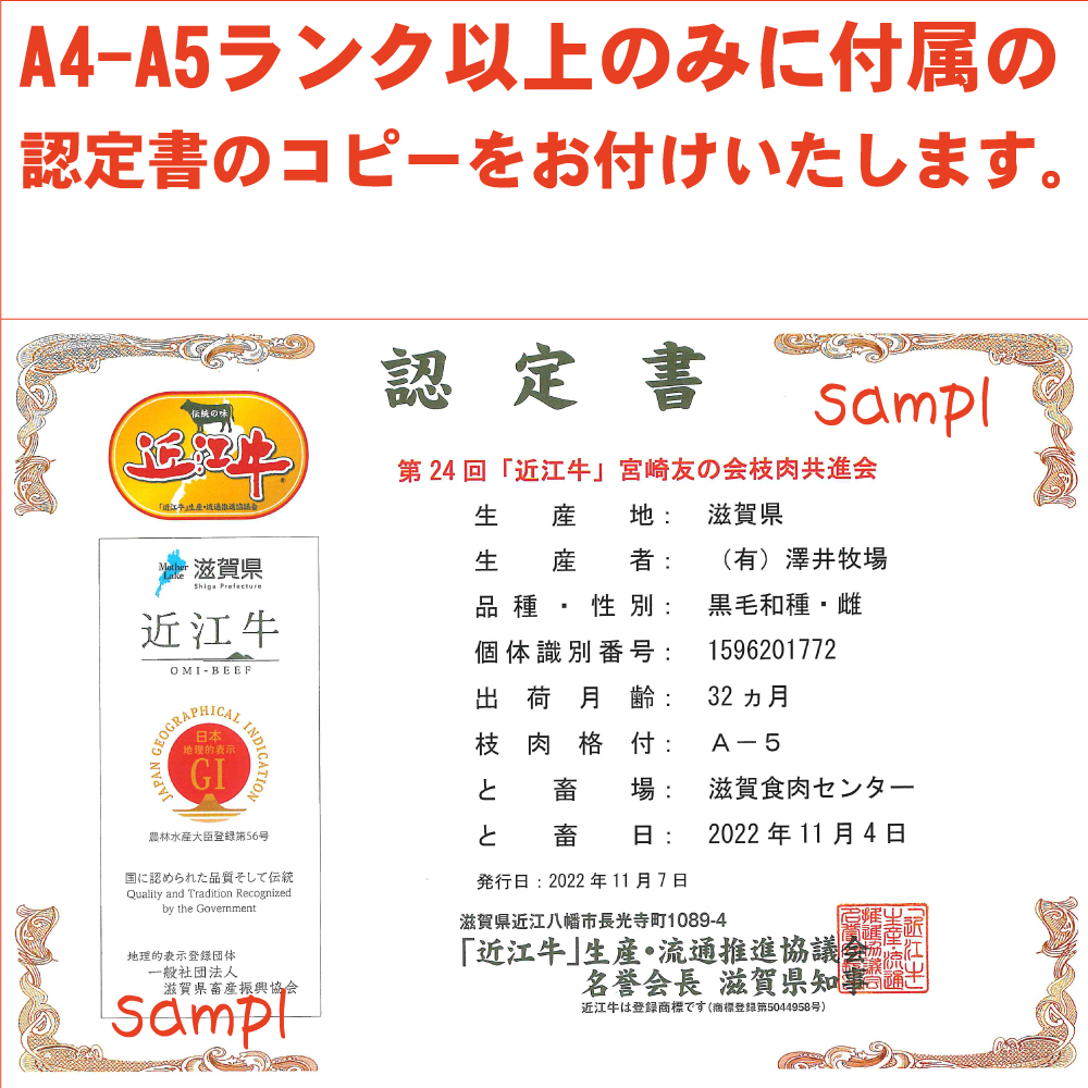 近江牛A4A5ランク スネ肉 500g ハラルビーフ｜近江牛 ビーフ A4A5 ランク すね肉 [1170]