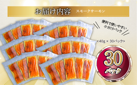 国産サーモン スモークサーモン 切り落とし 1.2kg (40g×30P) 小分け パック 広島レモンサーモン [1952]