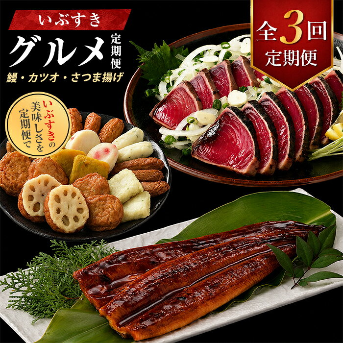 【ふるさと納税】【全3回定期便】鰻・カツオ・さつま揚げ いぶすきグルメ定期便 鰹 かつお しそ天 いわし天 れんこん天 玉ねぎ天 うなぎ蒲焼 ウナギ 備長炭