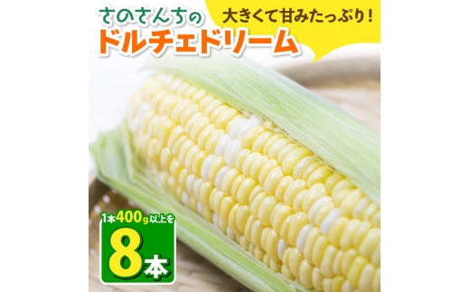とうもろこし 8本入り ドルチェドリーム トウモロコシ さのさんち 静岡県 藤枝市 人気 野菜 夏野菜 旬 甘い 安心 安全 JGAP認証農場