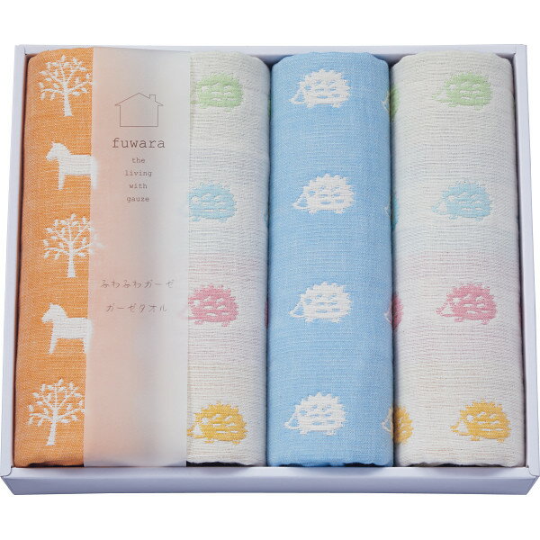 【ふるさと納税】G0614 ふわら　四重織フェイスタオル4枚セット