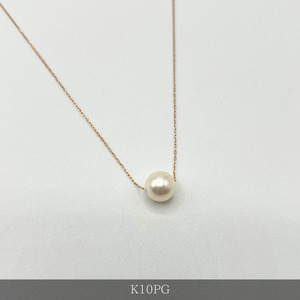 1667　K10PG　アコヤ真珠　スルーペンダント　8㎜アップ