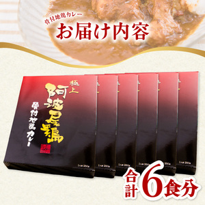 【お中元用】 日本一地鶏 極上阿波尾鶏 骨付地鶏カレー 6人前セット カレー レトルト 阿波尾鶏 6食入り 阿波尾鶏骨付き地鶏カレー 徳島 地鶏 あわおどり