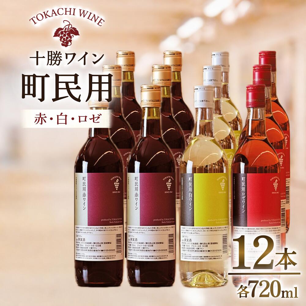 【ふるさと納税】十勝ワイン 町民用シリーズ 12本セット (赤・白・ロゼ)　国産ワイン 北海道ワイン 北海道池田町 池田町 ふるさと納税 送料無料 ワインセット