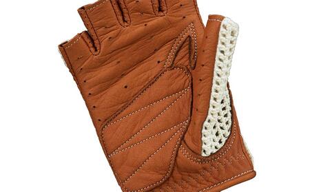 カカザン ニットドライビング グローブ【カラー：アイボリー×キャラメル／サイズ：LL】