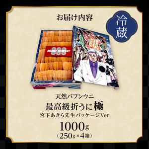 ≪プロ厳選≫最高級折うに(極)宮下あきら先生パッケージVer計1000g うに ウニ 雲丹 折うに 海鮮 海産物 北海道 浜中町 ふるさと納税 人気_H0014-015