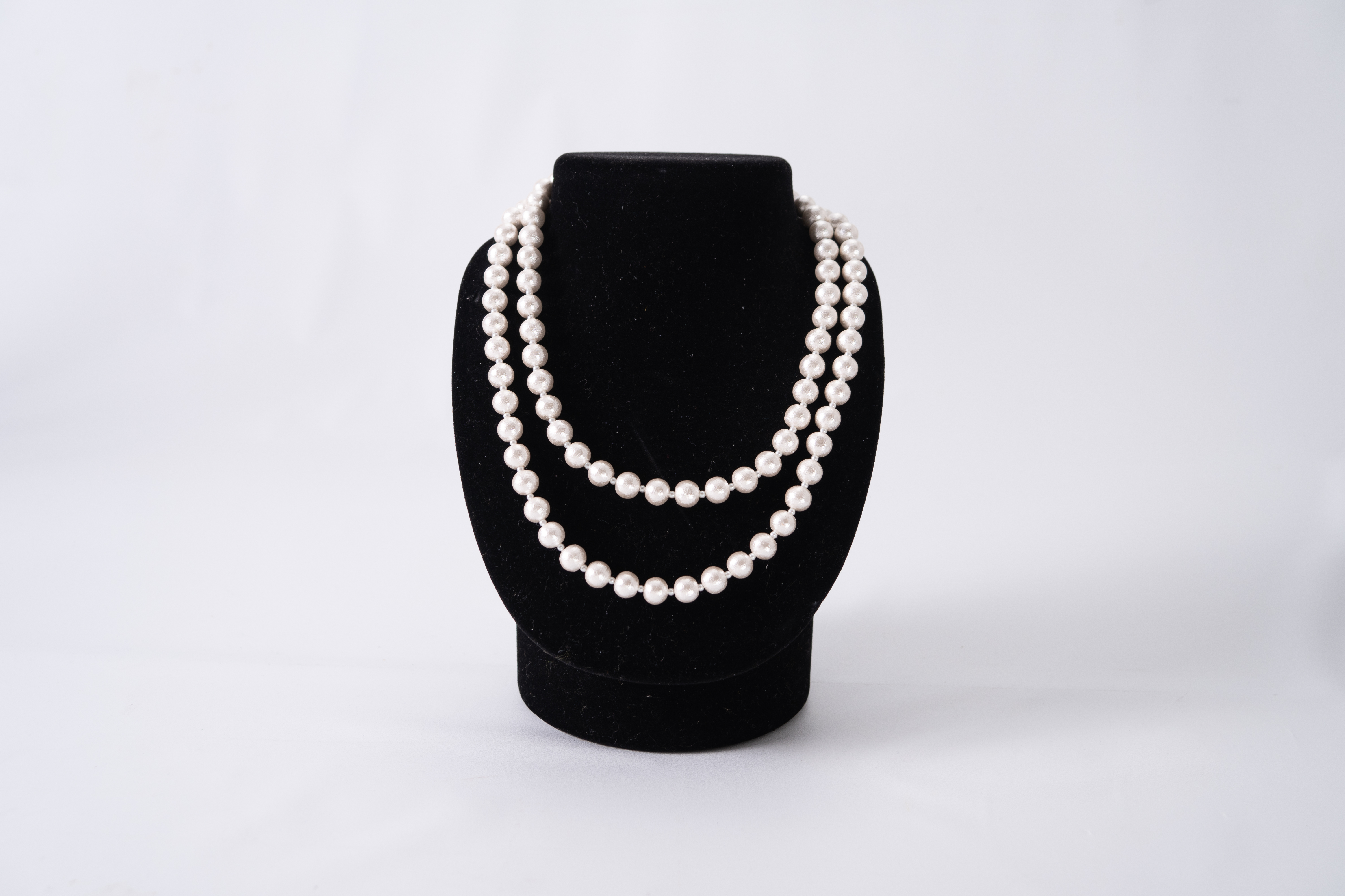 コットンパール「ホワイト」ロングネックレス(金具ゴールド)【～en～】｜コットンパール ネックレス アクセサリー 入学式 卒業式 結婚式 ゴールド