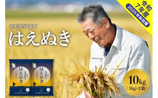 【令和7年産米】2026年3月下旬発送 はえぬき10kg（5kg×2袋） 山形県産 【米comeかほく協同組合】 ka024-002d-r7-033