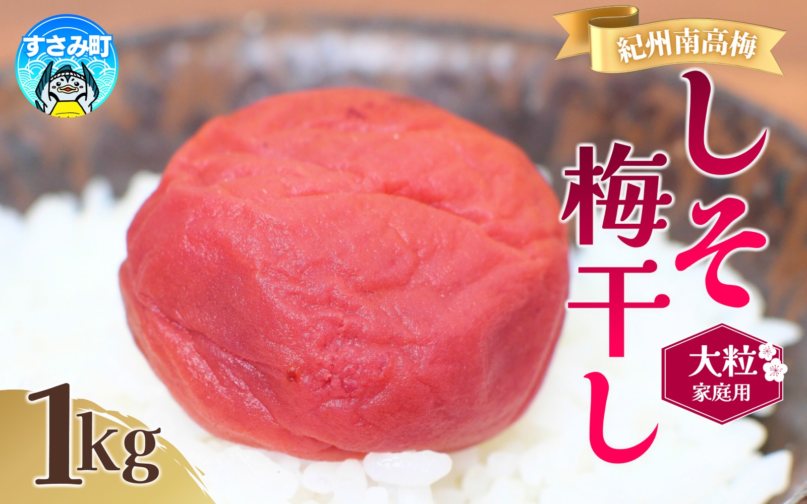 紀州南高梅 大粒 しそ漬け梅干し  1㎏ 塩分約8% 無選別 ご家庭用 訳あり 梅 梅干 梅干し 梅干し 梅干し 梅干し うめ ウメ シソ すさみ町 【khs120】