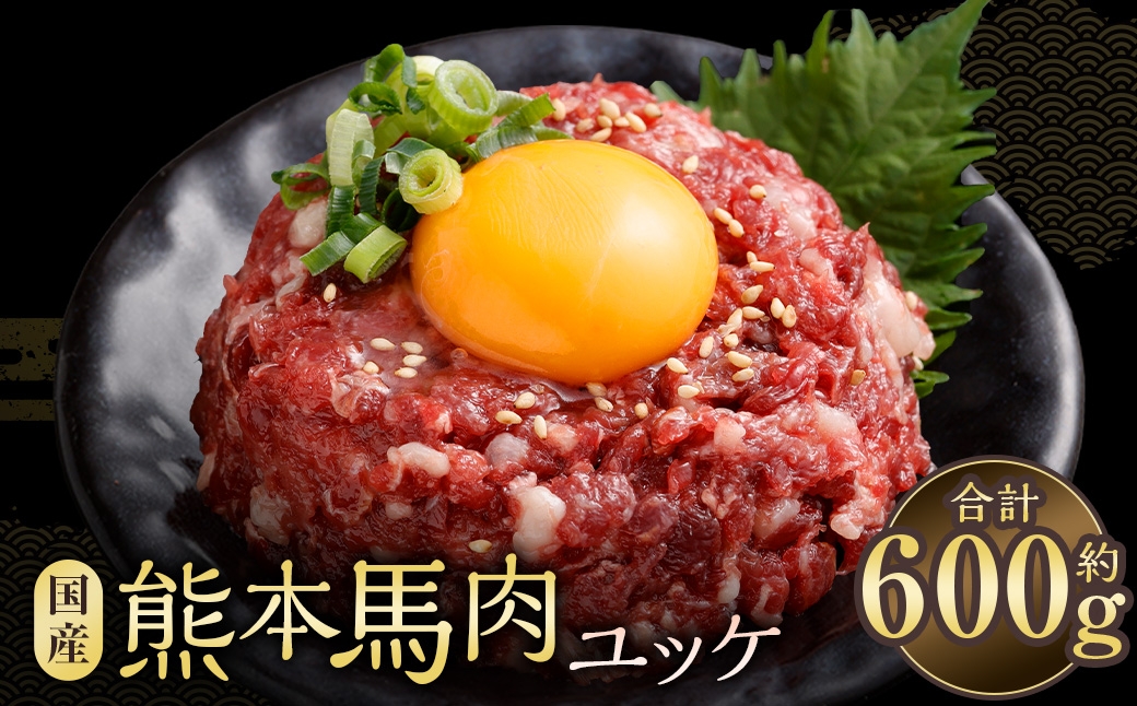 
                  馬肉ユッケ 約600g 馬肉 グルメ 生食 旨味 お肉 肉 にく ニク 馬 おつまみ 冷凍 国産 熊本県産 濃厚 ユッケ
                