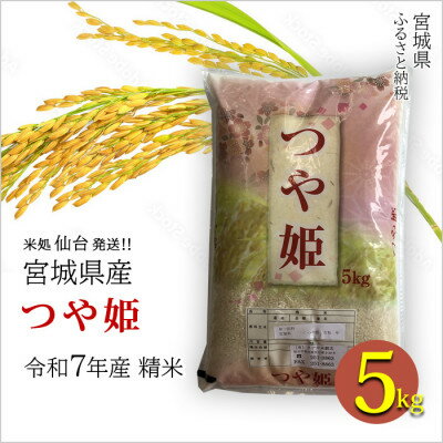 【ふるさと納税】【つや姫】宮城県産 令和7年産 精米 5kg(5kg×1袋)【1700763】