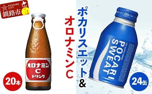 オロナミンC20本×ポカリスエット24缶セット 小分け 北海道 オロナミン 常温 備蓄 ふるさと納税 炭酸飲料 飲料 F4F-8488