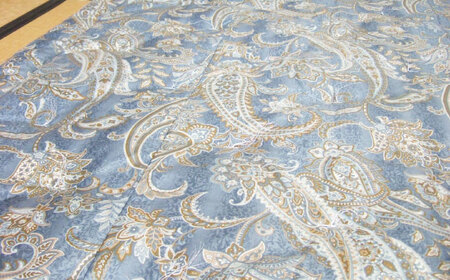 国産真綿100％使用 近江真綿 手引き布団 1.5kg シングル 【青色】　滋賀県長浜市/小野商店[AQBN015]