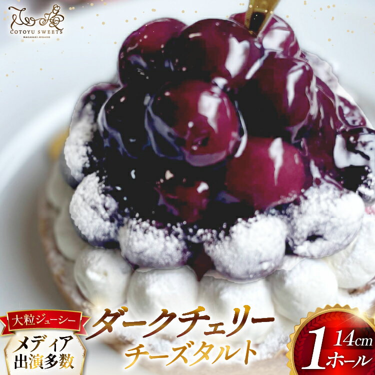 【ふるさと納税】ケーキ タルト 贅沢 ダークチェリー タルト 1ホール 14cm [心優-Cotoyu Sweets- 長崎県 平戸市 hr42bgy420097] アメリカン チェリー サクランボ さくらんぼ フルーツ 果物 たっぷり スイーツ ご褒美 誕生日