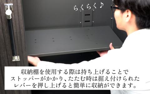 【多機能ボックス】スライドダスポン ハイスリム スタンダードモデル 600L ワンタッチ棚付き (黒ZAM仕様)