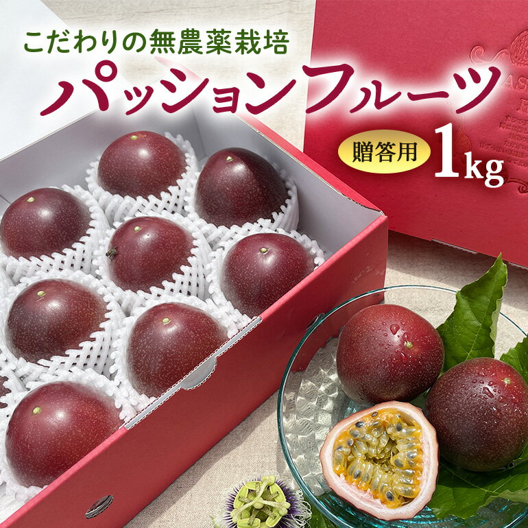 【ふるさと納税】【2026年発送】こだわりの無農薬栽培パッションフルーツ1kg ＜贈答用＞