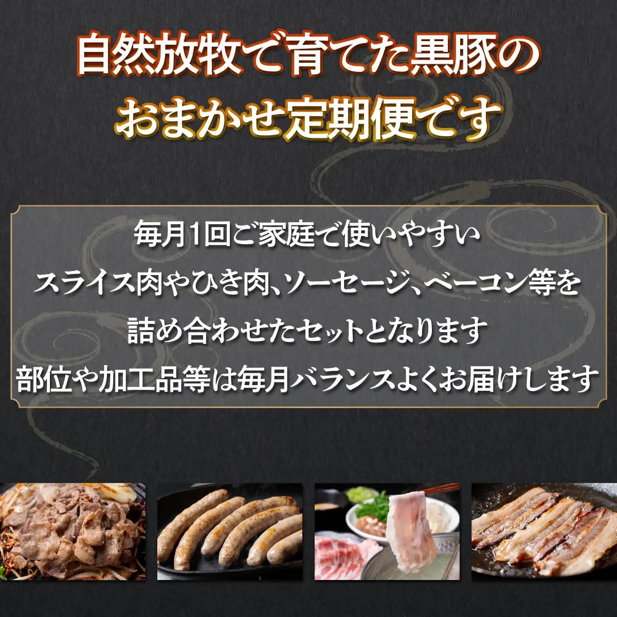 自然放牧黒豚 おまかせ定期便（６ヶ月分）  SKN010 【  北海道 無添加 送料無料 】 SKN010