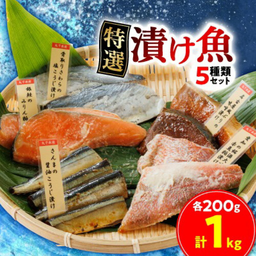 【ふるさと納税】特選漬け魚 5種類セット 計約1kg 銀鮭のみりん粕漬け 赤魚粕漬け さんまのしょうゆこうじ漬け 骨取りさわらの塩こうじ漬け ぶりのみそ漬け 漬魚 漬け魚 銀鮭 赤魚 さんま さわら ぶり 惣菜 おかず ごはんのお供 ご飯のお供 冷凍 愛知県 豊川市 送料無料