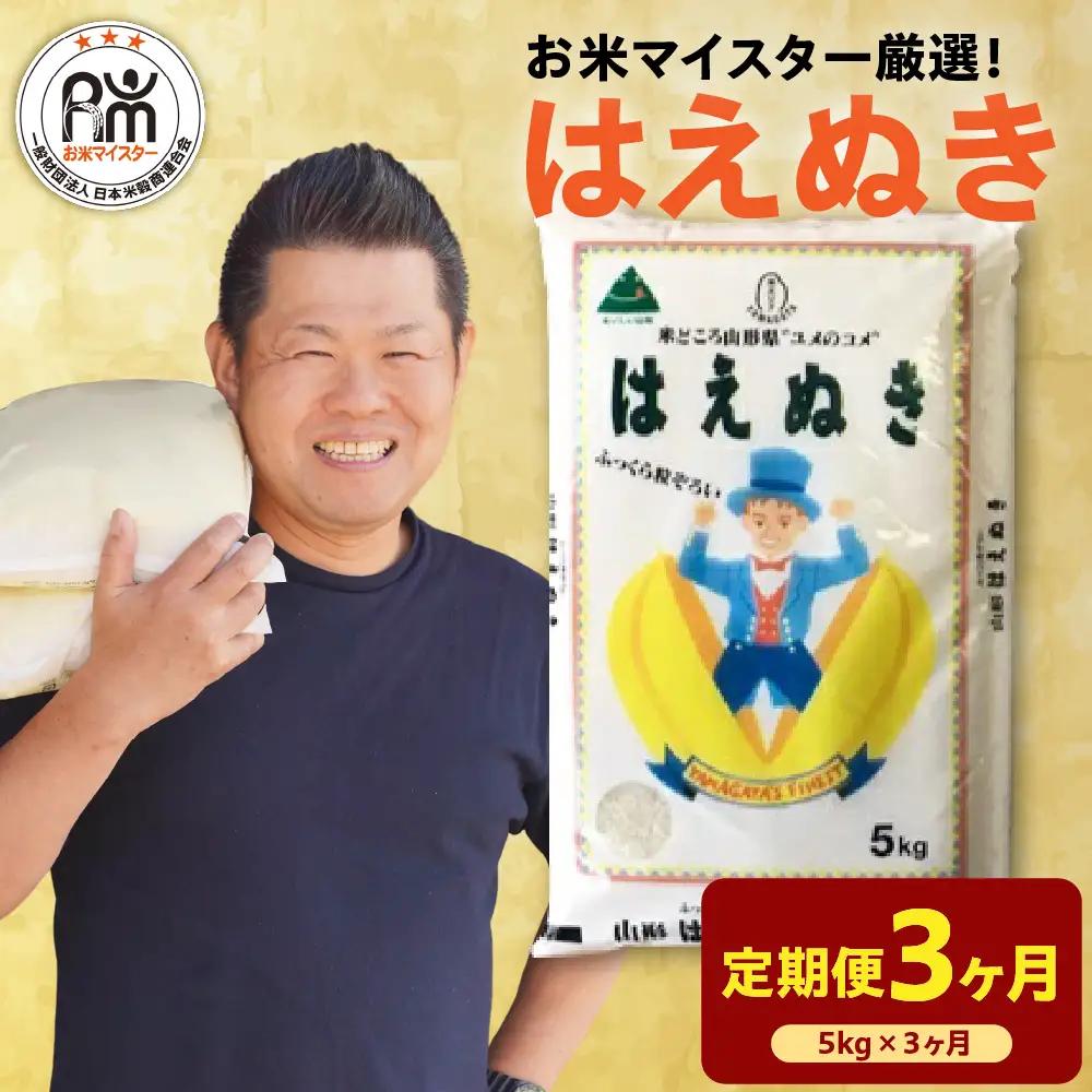 【先行予約】3ヶ月 定期便 令和8年産 はえぬき 5kg×3回 計15kg