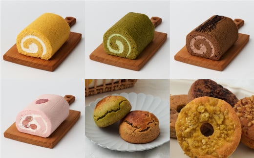【定期便6回】プレミアム米粉ロールケーキ 10種＋栗ドーナツ＋米粉スコーンセット【グルテンフリー 保存料不使用 贈り物 お歳暮 お中元 お祝】(H053326)
