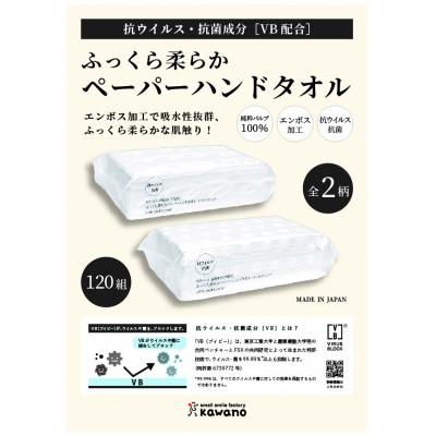 ふるさと納税 高知市 抗ウイルス・抗菌成分配合　ふっくら柔らかペーパーハンドタオル　エンボス仕上げ120組【AJ005】 |  | 02