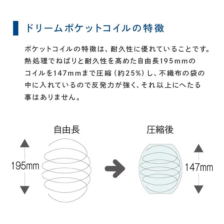 マットレス 寝具 アレルリーフ ドリームベッド DREAM POCKET PARALLEL（F1-P）DX パーソナルシングル 【配達不可：北海道・沖縄・離島】