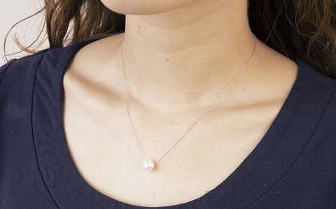パール スルー ネックレス 8.5-9.0mm ホワイトゴールド 土居真珠 アクセサリー アコヤ真珠 ファッション 特産品 国産 愛媛 宇和島 A210-012014